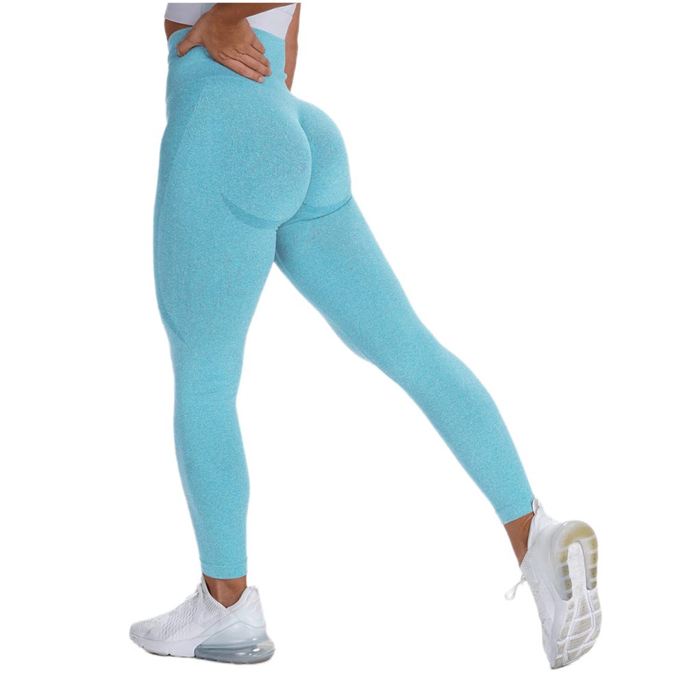 Yoga Pants Tall Length For Women Leggings for Women Butt Lift High Waisted Tummy Control No See-Through Yoga Pants Workout Running Gym Scrunch Compression Booty Tights Blue