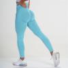 Yoga Pants Tall Length For Women Leggings for Women Butt Lift High Waisted Tummy Control No See-Through Yoga Pants Workout Running Gym Scrunch Compression Booty Tights Blue view 2