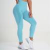 Yoga Pants Tall Length For Women Leggings for Women Butt Lift High Waisted Tummy Control No See-Through Yoga Pants Workout Running Gym Scrunch Compression Booty Tights Blue view 3