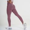 Yoga Pants Women High Waist Tummy Control Scrunch Butt Lifting Workout Leggings for Women Seamless High Waisted Tummy Control Yoga Pants Gym Compression Tights Pink view 2