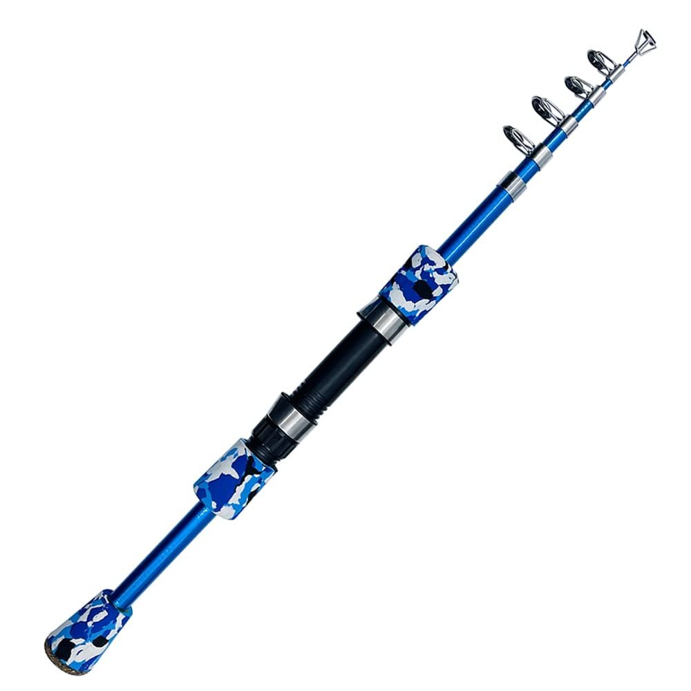 Fishing Poles Fishing Rod Spinning Casting Fly Ultralight Carp Fishing Hand Lure Pole Feeder Gear Camouflage Mini Travel Surf 1.3m 1.5m 1.8m Caa De Pescar (Color : Blue Spin Rod, Size : 1.5m)