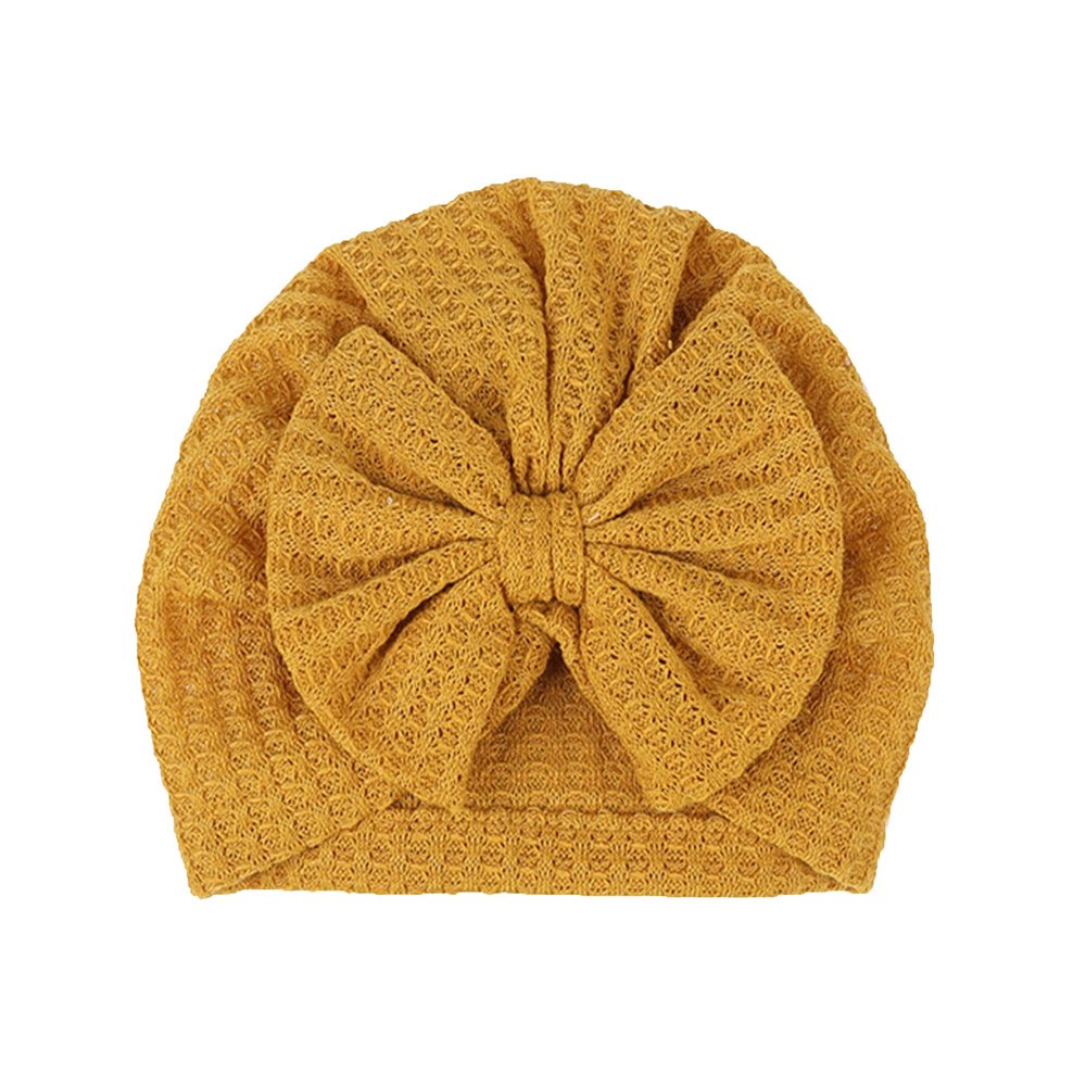 Baby Beanie Knit Hat Cute Bows Turban Cap Wraps Hat.(MZ6) (B)