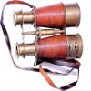 Nautical Marine Binocular Leather Case with Antique Brass Compass view 4