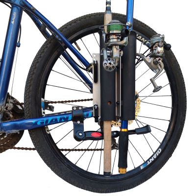 Bike Fishing Rod HolderBike Fishing Rod Rack and Carrier,Easy Mounts Two Rod to Your Bicycle,for Bicycle Fishing (Black)