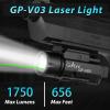 GOPLANT 1750 Lumens Weapon Laser Light Combo - Adjustable Rail LED Light and Green Laser Flashlight, Aircraft-Grade Aluminum, Magnetic Rechargeable Strobe Tactical Flashlight for Picatinny or GL Rail view 2