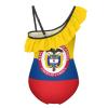 Linkasi Colombian Flag Girls One Piece Swimsuit Quick Dry Beach Resort Swimsuit Set 6-12Y (150cm) view 2