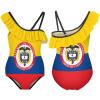 Linkasi Colombian Flag Girls One Piece Swimsuit Quick Dry Beach Resort Swimsuit Set 6-12Y (150cm) view 3