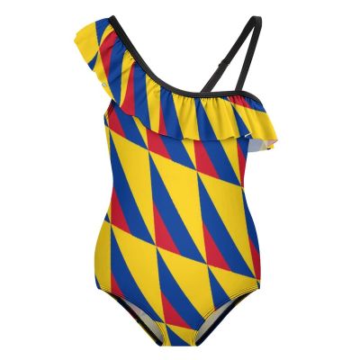 Linkasi Colombian Flag Girls One Piece Swimsuit Quick Dry Beach Resort Swimsuit Set 6-12Y (150cm)