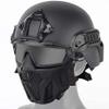 DALYNN Unisex Adult Tactical Helmet and Full Face Protective Mask, with Detachable Anti-Fog Goggles, Suitable for Outdoor Paintball, CS Game, Motorcycling view 1