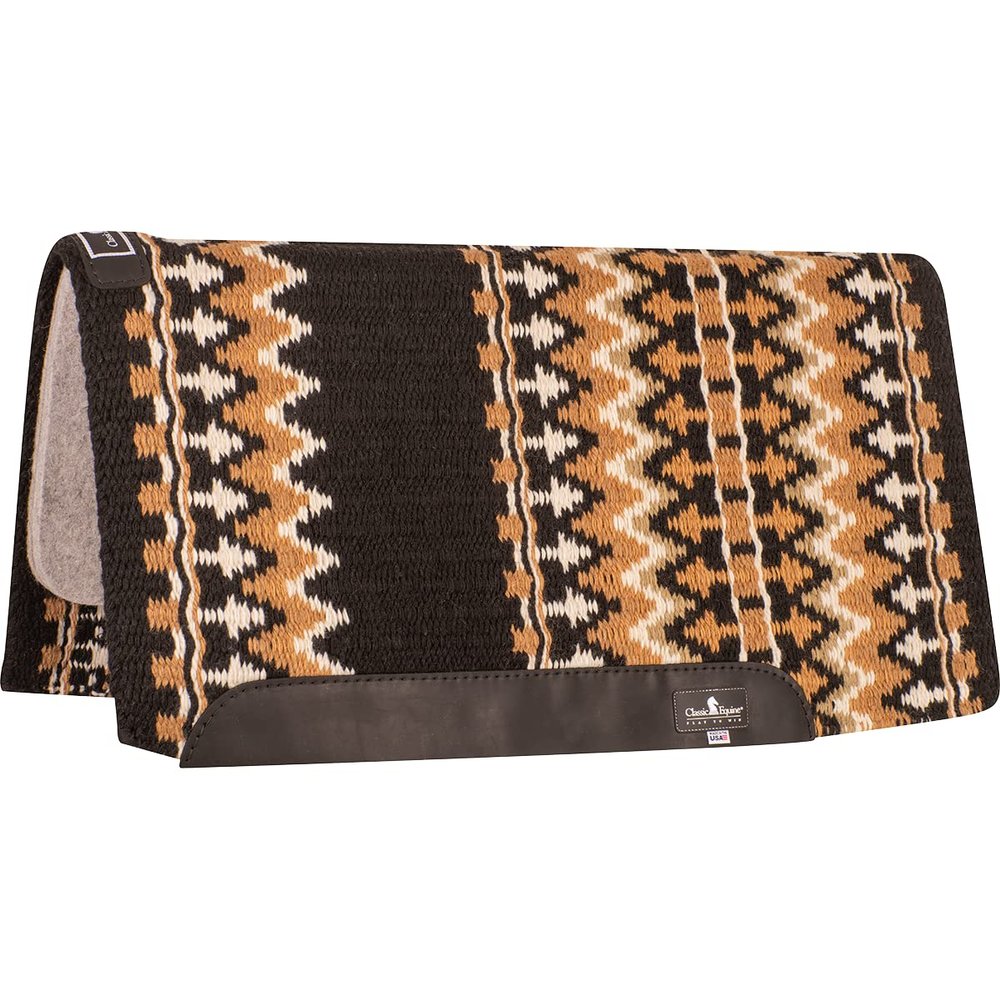Classic Equine Wool Top 3/4-inch Saddle Pad 34x38 Black-Buckskin OS