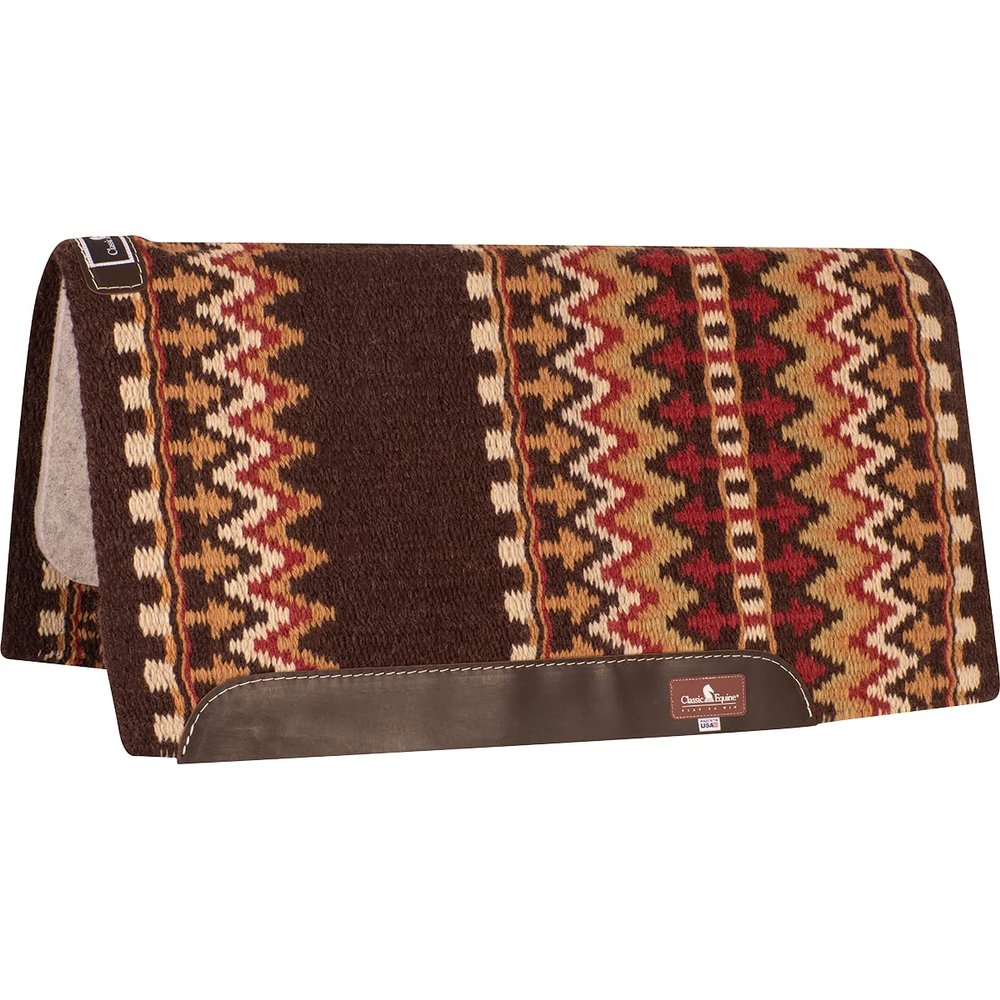 Classic Equine Wool Top 3/4-inch Saddle Pad 34x38 Coffee-Red OS