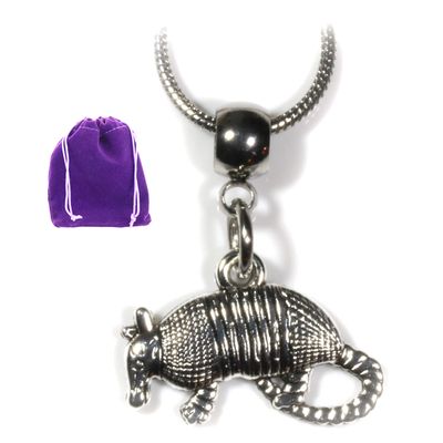 Armadillo Necklace - Armadillo Gifts and Souvenirs as Great Armadillo Jewelry Stainless Steel Snake Chain or Armadillo Ornament for the Armadillo Elite and Armadio Portatile as Mighty the Armadillo