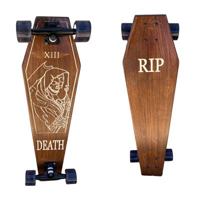 Coffin Death Tarot Brown Skateboard | Longboard | 30x9 | Coffin Croozer