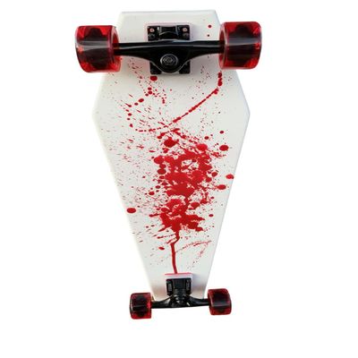 Coffin Blood Spatter Skateboard | Longboard | 30x9 | Coffin Croozer