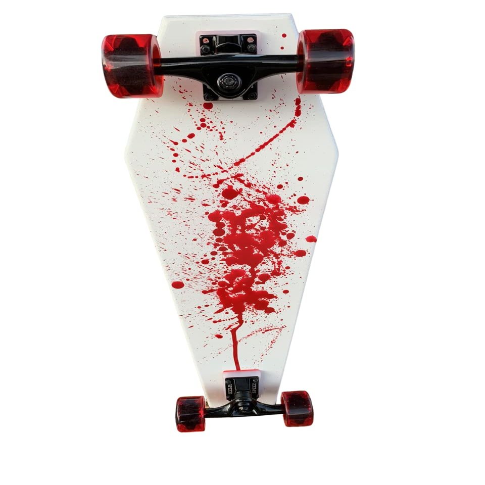 Coffin Blood Spatter Skateboard | Longboard | 30x9 | Coffin Croozer