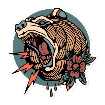 Bubble-Free Bear Vinyl Sticker