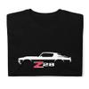 1970 1971 Chevy Camaro Z28 Silhouette Muscle Car Classic Cars T-Shirt Black view 4