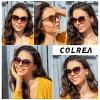 Colrea Trendy Cat Eye Sunglasses for Women Fashion Cateye UV400 Protection Glasses CL22017 (Grey Lens/Red Frame) view 2