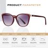 Colrea Trendy Cat Eye Sunglasses for Women Fashion Cateye UV400 Protection Glasses CL22017 (Grey Lens/Red Frame) view 4