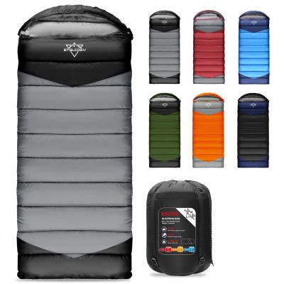 ETGLCOZY Sleeping Bag for Adults Cold Weather & Warm, Lightweight Backpacking Camping Hiking Essentials Gear for Kids 10-12 Girls Boys Compact w/Compression Sack 30-50F Degree, Black/Grey