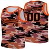 camouflage Custom Basketball Jersey Personalized Printed Your Name & Number Men/Women/Kids Breathable Quick Dry Sportswear (11_Camo Orange) view 1