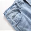 DGHM-JLMY Men's Ripped Light Blue Straight Jeans Washed Slim Fit Pencil Pants Stretch Distressed Leg Denim Pants Jeans (Light Blue,28) view 2