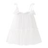 AGQT Baby Girls Tutu Dress Sleeveless Kids Tulle Birthday Party Dresses Casual Playwear Tunic Babydoll Dress Polka Dot-White Size 18-24 Months view 1