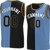 Bicolor Custom Basketball Jersey Personalized Printed Your Own Name & Number Men/Women/Kids Breathable Quick Dry Sportswear (5_Black-lightblue-White) view 1