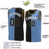 Bicolor Custom Basketball Jersey Personalized Printed Your Own Name & Number Men/Women/Kids Breathable Quick Dry Sportswear (5_Black-lightblue-White) view 2