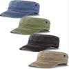 4 Pieces Cadet Caps Army Military Hats Washed Cotton Flat Top Hats Military Men's Baseball Caps Patrol Hat Adjustable Veteran Cap view 1