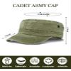 4 Pieces Cadet Caps Army Military Hats Washed Cotton Flat Top Hats Military Men's Baseball Caps Patrol Hat Adjustable Veteran Cap view 2