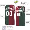 Bicolor Custom Basketball Jersey Personalized Printed Your Own Name & Number Men/Women/Kids Breathable Quick Dry Sportswear (11_Crimson-Huntergreen-White) view 2