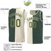 Bicolor Custom Basketball Jersey Personalized Printed Your Own Name & Number Men/Women/Kids Breathable Quick Dry Sportswear (10_Cream-Huntergreen-TLS) view 2