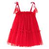 AGQT Baby Girls Tutu Dress Sleeveless Kids Tulle Birthday Party Dresses Casual Playwear Tunic Babydoll Dress Polka Dot-Red Size 6-12 Months view 1
