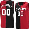 Bicolor Custom Basketball Jersey Personalized Printed Your Own Name & Number Men/Women/Kids Breathable Quick Dry Sportswear (8_Black-red-White) view 1