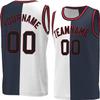 Bicolor Custom Basketball Jersey Personalized Printed Your Own Name & Number Men/Women/Kids Breathable Quick Dry Sportswear (20_Navy-White-Black) view 1