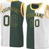 Bicolor Custom Basketball Jersey Personalized Printed Your Own Name & Number Men/Women/Kids Breathable Quick Dry Sportswear (16_Huntergreen-Whtie-Gold) view 1
