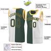 Bicolor Custom Basketball Jersey Personalized Printed Your Own Name & Number Men/Women/Kids Breathable Quick Dry Sportswear (16_Huntergreen-Whtie-Gold) view 2