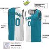 Bicolor Custom Basketball Jersey Personalized Printed Your Own Name & Number Men/Women/Kids Breathable Quick Dry Sportswear (32_Teal-White-Black) view 2