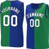 Bicolor Custom Basketball Jersey Personalized Printed Your Own Name & Number Men/Women/Kids Breathable Quick Dry Sportswear (17_KellyGreen-Royal-White) view 1