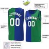 Bicolor Custom Basketball Jersey Personalized Printed Your Own Name & Number Men/Women/Kids Breathable Quick Dry Sportswear (17_KellyGreen-Royal-White) view 2