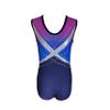 JoyCan Gymnastics Leotards Navy Blue Printed Diamond Girls Competition Performance view 4