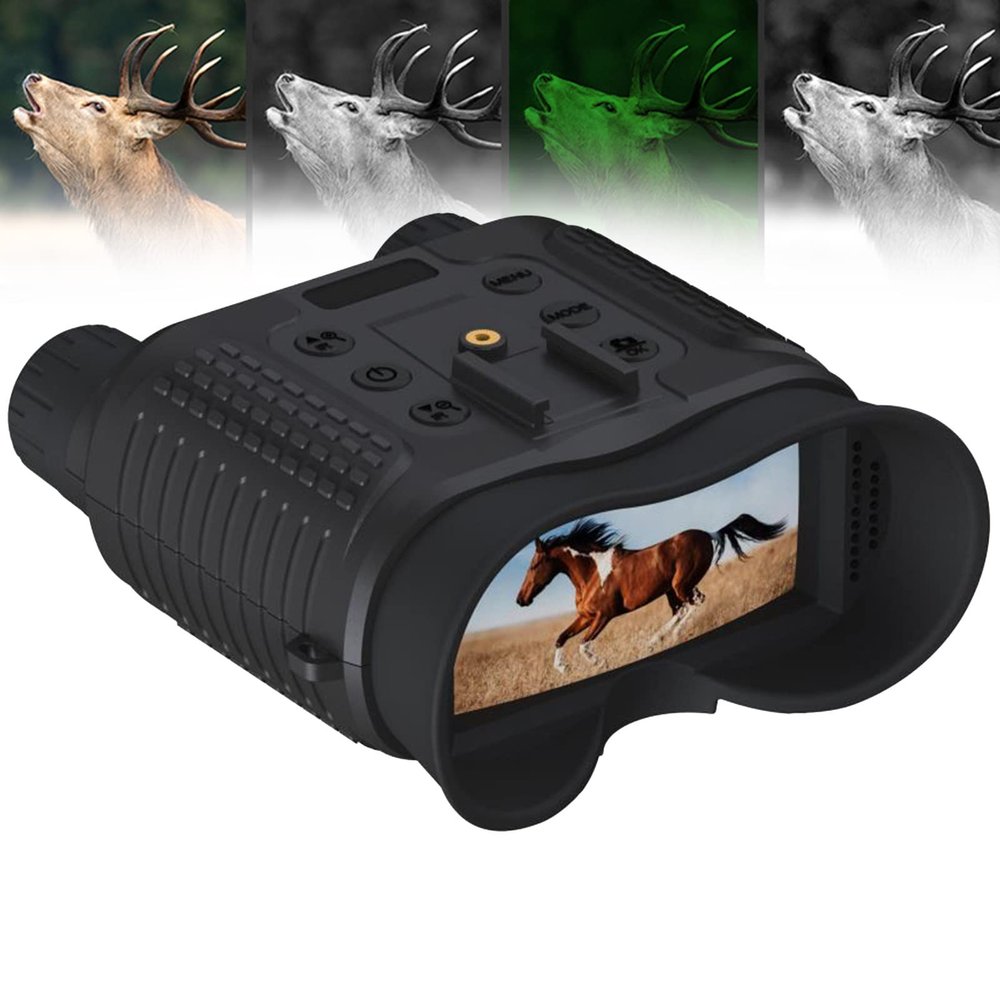 MAYKEA Head Mounted Binocular Night Vision Goggles, 8X Digital Zoom, IP54 Level Waterproof, with 2.7 Inch Ultra HD TFT Screen, for Outdoor Wildlife Observation