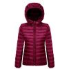 JEsilunmaMY Lightweight Short Puffer Jacket for Women Zip Long Sleeve Packable Hooded Down Coats Slim Winter Cropped Outwear (Red3,3X-Large) view 1