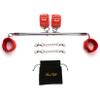 Silver Adjustable Spreader Bar Set with 4 Adjustable Fur Red Straps Sports Training Fitness Gear Home Indoor Gyms (Silver+Red Fur Kit) view 1