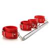 Silver Adjustable Spreader Bar Set with 4 Adjustable Fur Red Straps Sports Training Fitness Gear Home Indoor Gyms (Silver+Red Fur Kit) view 2