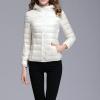 JEsilunmaMY Lightweight Short Puffer Jacket for Women Zip Long Sleeve Packable Hooded Down Coats Slim Winter Cropped Outwear (White,4X-Large) view 3