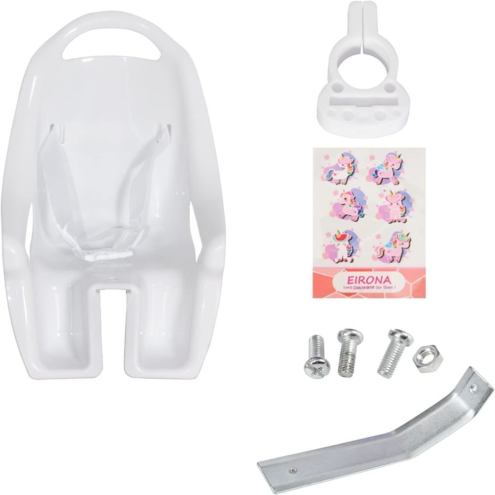 EIRONA Doll Bike Seat for Girls  Bicycle Doll Chair for 1220 Inch Kids Bikes, Compatible with American Girl, White