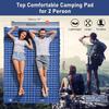 Elegear CumbreX Double Sleeping Pad for Camping, 4.7" Ultra-Thick Inflatable Camping Sleeping Pad 2 Person with Built-in Foot Pump, Portable Camping Sleeping Mat for Backpacking Hiking Tent, Blue Full view 2