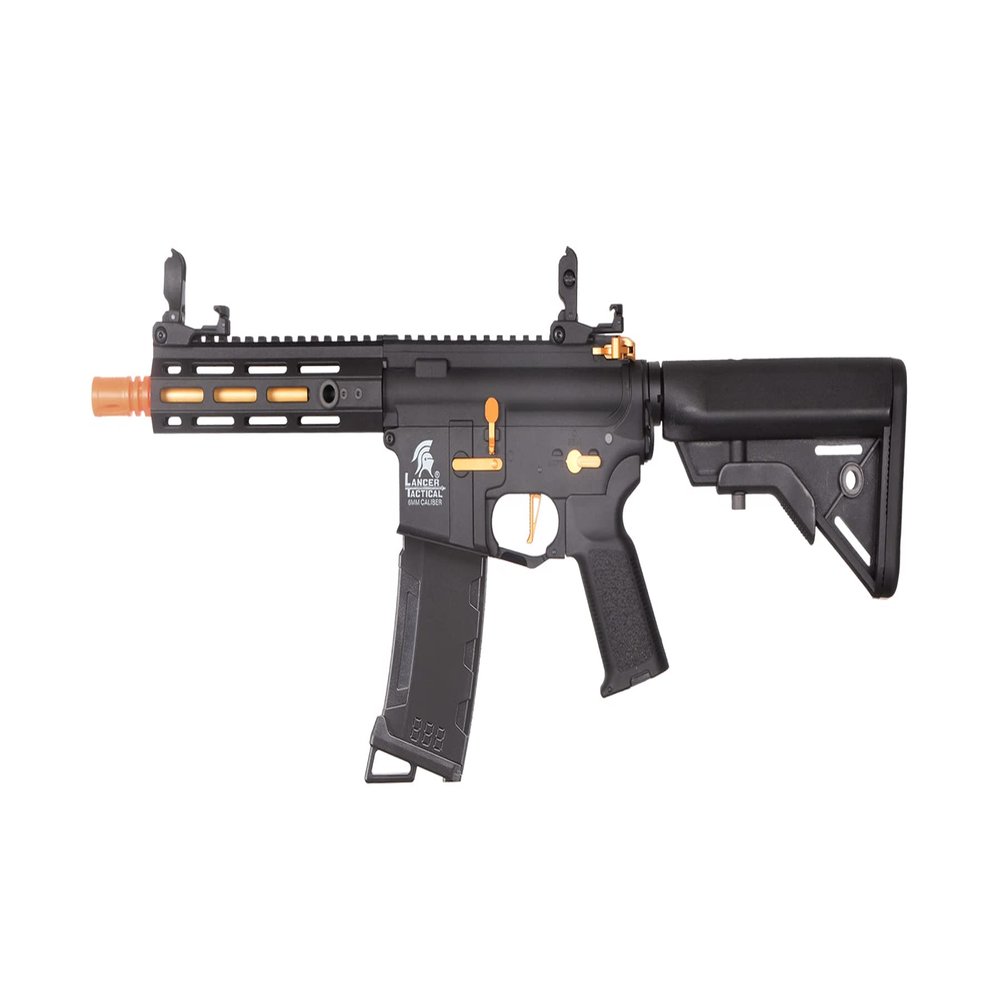 Lancer Tactical Gen 3 Lightweight Durable Polymer M4 Airsoft MLOK AEG w/High Speed Mid Cap with Programmable Fast Trigger (ETU & MOSFET)